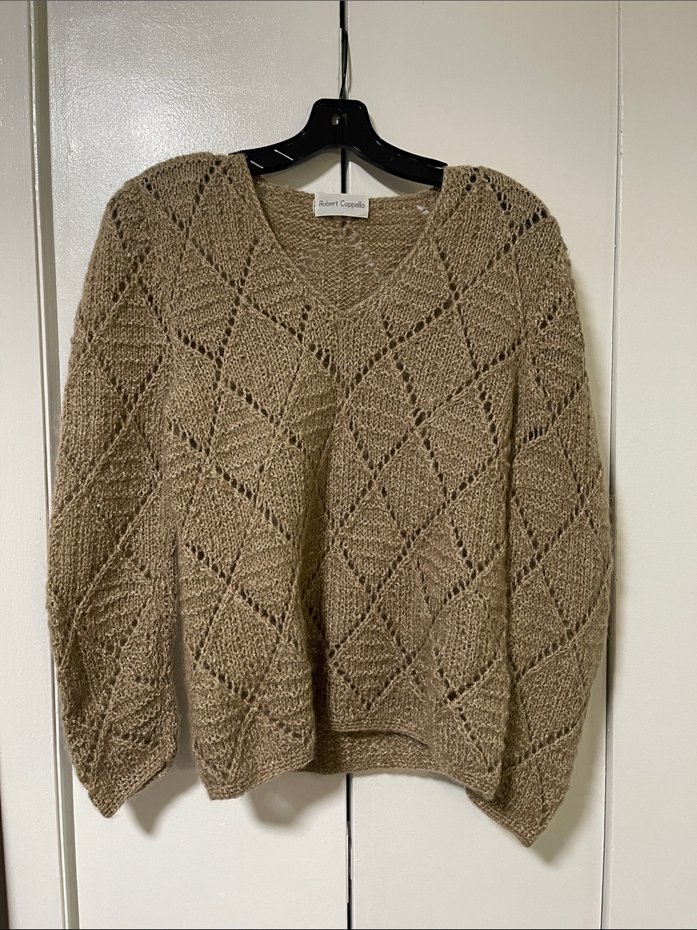Vintage 80s Robert Cappello Tan Knit Sweater